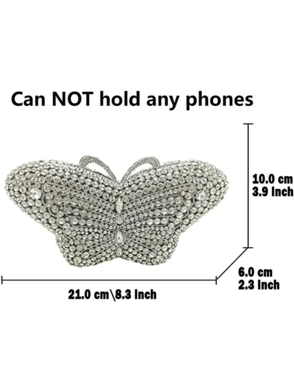 Elegant Butterfly Crystal Clutch Evening Bag - Rhinestone Handbag for Parties